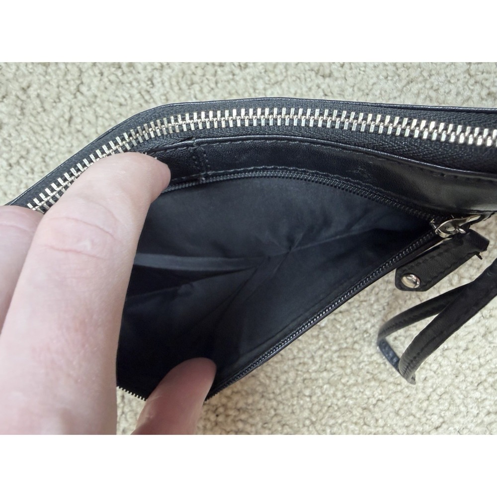 Coach Ashley Zip Wristlet Wallet Black Leather - Picture 5 of 9